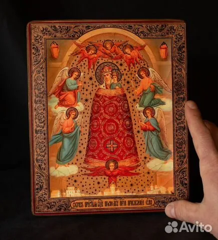 Икона деревянная "Прибавление ума" Богоматери в подарок