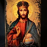 Икона под старину "Христос Вседержитель" — необычный подарок — фотография 1