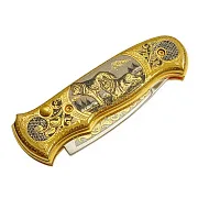Подарочный складной нож «Хищники» из Златоуста — фотография 2