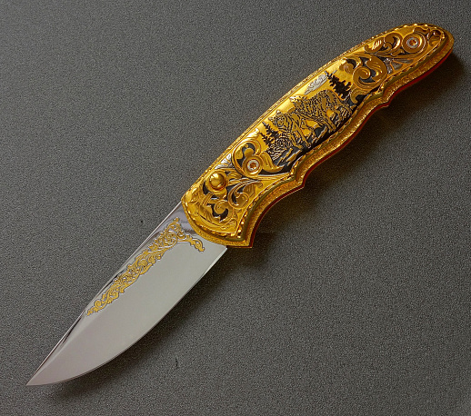 Нож складной "Пара волков"
