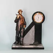 Часы «Шахтёр» со змеевиком и мрамором — красивый подарок — фотография 2