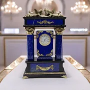 Каминные часы «Ангелы» из лазурита и долерита — оригинальный подарок — фотография 1