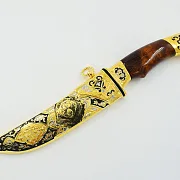 Нож «Медведь» №3 из контрастного дамаска — необычный подарок — фотография 4