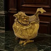 Бронзовая шкатулка «Курица» — оригинальный подарок — фотография 1