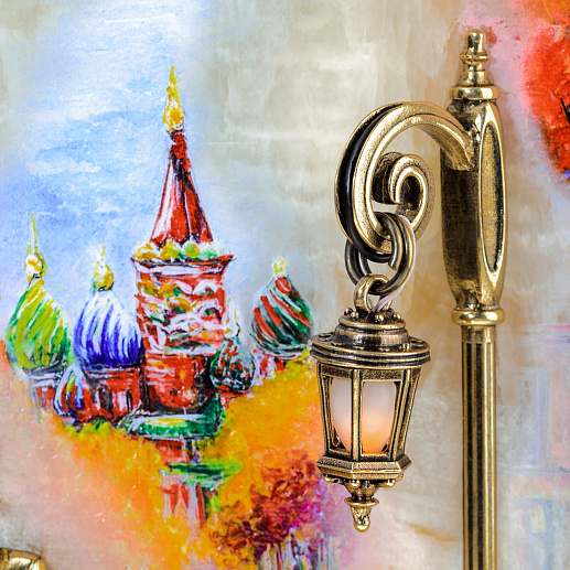 Бронзовая картина "Вечерняя прогулка. Москва" с подсветкой купить с доставкой Бронзовая картина "Вечерняя прогулка. Москва" с подсветкой
