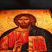 Подарочная икона "Христос Вседержитель" дерево, ручная работа — фотография 5