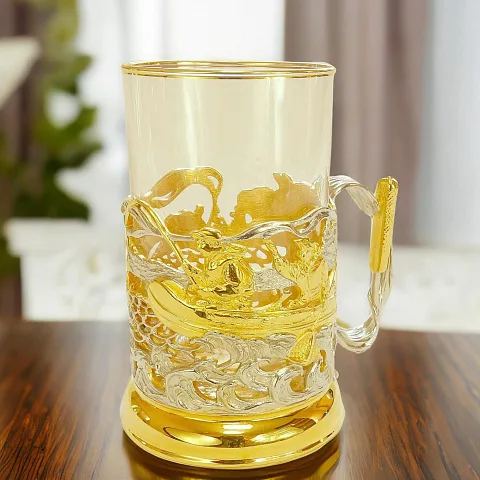 На память: Латунный подстаканник «Подарок рыбаку»