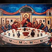 Икона авторская "Тайная вечеря" Дерево в подарок — фотография 1