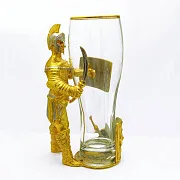 Пивной бокал "Греческий воин" позолота — красивый подарок — фотография 5