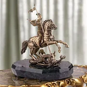 Статуэтка «Георгий Победоносец большой в шлеме» из бронзы — необычный подарок — фотография 1