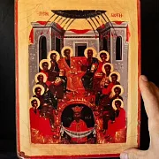 Икона деревянная "Сошествие Святого Духа" в подарок — фотография 1