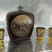 Подарочный набор фляжка кожа "Волки". Златоуст — фотография 5