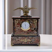 Ручная работа: Каминные часы «Двуглавый Орёл» с креноидом и долеритом — фотография 1