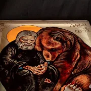 На память: Икона " Серафим Саровский" 36*30 см — фотография 6