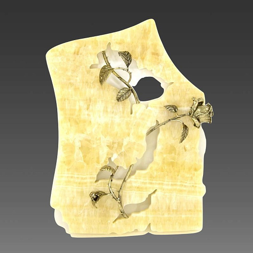 Бронзовая картина на ониксе "Роза(нижняя)" купить с доставкой Бронзовая картина на ониксе "Роза(нижняя)"