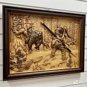 Резная картина «Охотник» 60×46 см — красивый подарок — фотография 2